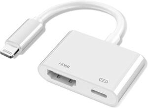 Lightning to HDMI Adapter for iPhone and iPad to TV【Apple MFi Certified】 1080P HDMI Digital Video& Audio Sync Screen Converter for iPhone