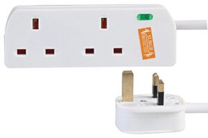 PRO ELEC PELB1950 2 Gang Surge Protected Extension Lead White
