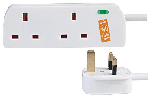 PRO ELEC PELB1950 2 Gang Surge Protected Extension Lead White