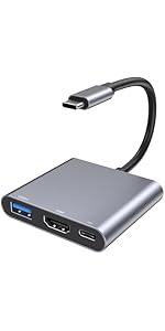 USB C to HDMI Adapter, USB C to HDMI Multiport Adapter with 4K HDMI, 100W PD & USB 3.0 Port, Type...