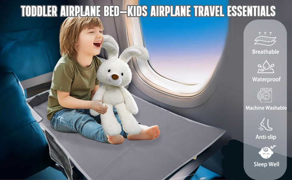 grey airplane bed