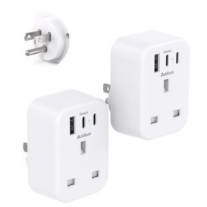 [2 Pack] UK to US Plug Adaptor