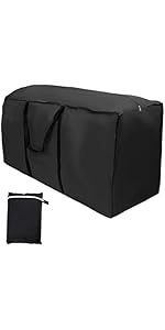 Outdoor Furniture Cushion Storage Bag, 210D Oxford Fabric Garden Cushion Storage Bag with Handle ...