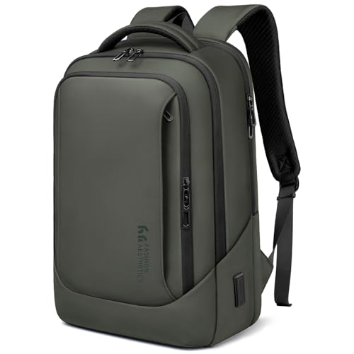 Mens Business Laptop Backpack for 15.6 Inch Large Rucksack with Charging Port Computer Bag Durable Anti-Theft High-Tech Daypack Water-Resistant Casual Daypack for Office College Weekende