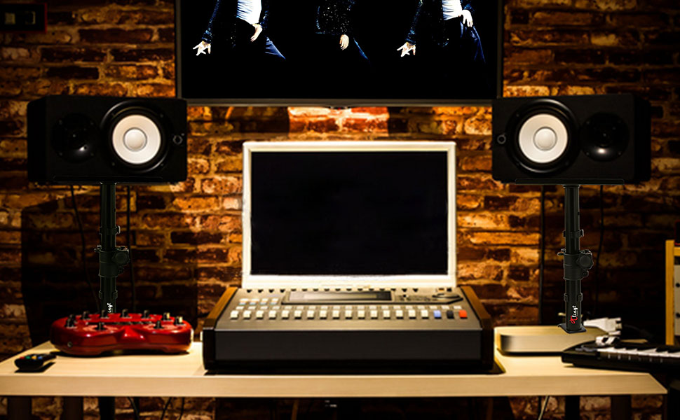 table desk monitor speaker stand pair