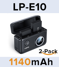 18W Fast LP-E10 Dual Charger with 2-pack batteries