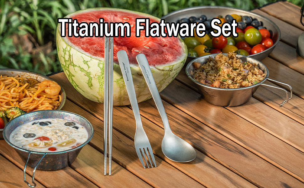18cm Titanium spoon long handle Cups Ultralight cutlery tableware