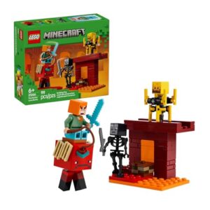 LEGO Minecraft The Nether Lava Battle Building Toy Set with an Alex Figure
