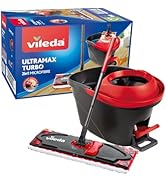 Vileda Turbo Mop Complete Set, Floor Mop with Telescopic Handle, Microfibre Mop Head with Kra...