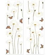 Peacoblue Reusable Window Static Clings Stickers Decal 30cm×90cm, 2 Sheets with 14PCS Flower Bush...