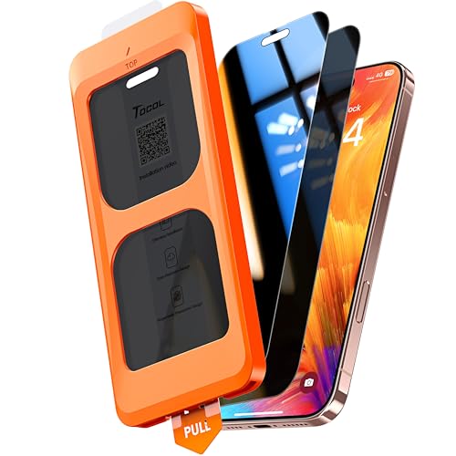 TOCOL 2 Pack for iPhone 16 Pro Privacy Screen Protector 6.3-Inch [True 25°Anti Spy]