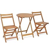 RELAX4LIFE 3PCS Folding Bistro Set, Outdoor Chair Mosaic Table Set with X Shaped Frame, 2-Seater ...
