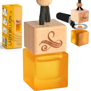 Car Air Fresheners for Women - Gold Woman Car Perfume | Irresistible Car Scents Air Freshener | Odour Eliminator with Essential Oils | Car Air Fresheners Vent Clip | Long Lasting Car Diffuser by Perfa