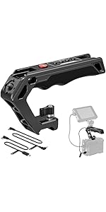 NEEWER Upper NATO Handle with Mounting Button, Silicone Grip with QR NATO Clamp, 3/8 Inch ARRI Lo...