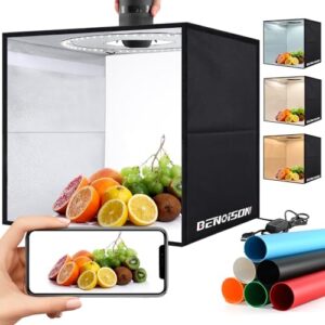 Light Box Photography - 30cm (12"x12") Portable Shooting Tent with 120 LEDs & 6 Backdrops for Jewelry & Small Product Photography