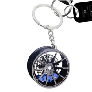 Misaakoeq Auto Wheel Hub Keychain | Auto Part Model Metal Keyring | Auto Wheel Hub Key Chain Metal Wheel Tire Rim Keychain Interior Decoration for Me