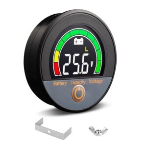 CoolschMax Waterproof IP67 Battery Capacity 12V 24V 36V 48V 60V 72V 84V Voltage Meter with Backlight LCD and Low-voltage Alarm for Lithium