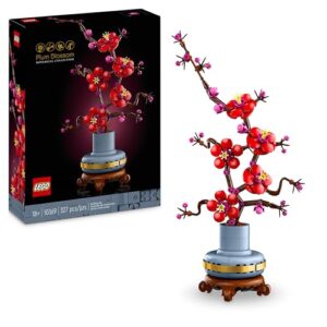 LEGO Botanicals Plum Blossom Set For Adults - Artificial Flowers for Indoor incl. a Buildable Flowerpot - Home Office Decor Display Piece - Valentine's Treat for Women and Men - 10369