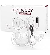 Momcozy Breast Pump V1 Pro Hands-Free, Double Electric Breast Pump Portable, Smart Touch Screen w...