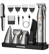 BarberBoss Water Flosser, Portable Oral Irrigator, Electric Tooth Flosser, Plaque Remover for Tee...
