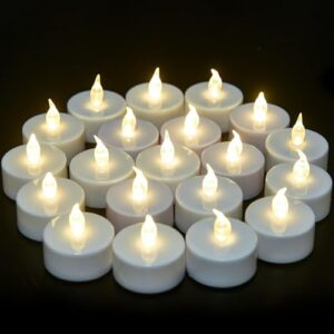 VETOUR LED Tea Lights Candles:24pack Realistic LED Flickering Operated Tea Lights Steady Battery Tealights Long Lasting Electric Fake Candles Decoration for Party and Gifts Ideas            [Energy Class G]
