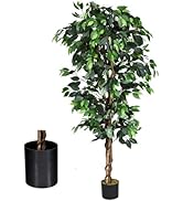 COSTWAY 190cm/6.2ft Tall Artificial Cherry Blossom Tree, Realistic Fake Blooming Flower Tree with...