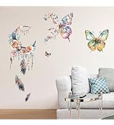 Peacoblue Wall Stickers Decor Green Potted Plants, 2 Sheets 30cm x 96cm Waterproof Decorative 3D ...