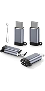 MoKo 4 Pack Lightning Female to USB C Male Adapter, iPhone to USB C Adapter for iPhone 15/16 Pro/...