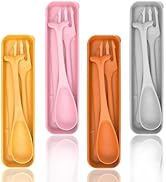 Camping Cutlery Set, Plastic Cutlery, Ocean Themed Portable Travel Cutlery Set with Case, Plastic...