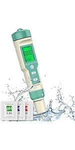 Pawfly pH Pen & ORP Meter, 7 in 1 pH ORP S.G Salinity TDS EC & Temperature Meter, Digital Salinit...