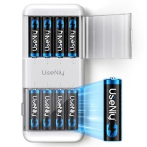 Rechargeable Lithium Batteries AA 8-Pack with Charger