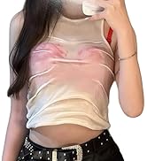 Star Cat Wet Tank Top for Women, Liquid Tank False Two-Piece Girl's Vest,Wet Look Corset Top,Whit...