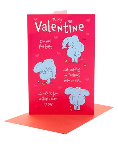 UK Greetings Valentine's Day Card for Him/Her/Partner - Elephant Desig