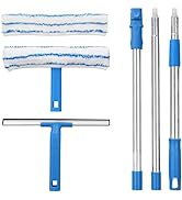 Mitclear Window Cleaning Combo(12IN), Silicon Window Squeegee + Microfiber Glass Wiper, Professio...