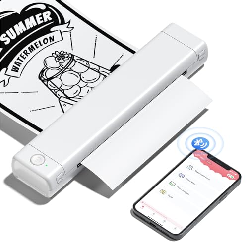 Phomemo M08F Thermal Printer - Portable Wireless A4 Mobile Printers for Home Use Office