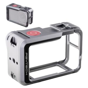 PGYTECH Camera Cage for DJI OSMO Action 5 Pro Aluminum Alloy Housing Vlogging Case Protective Frame with Magnetic Quick Release Connector