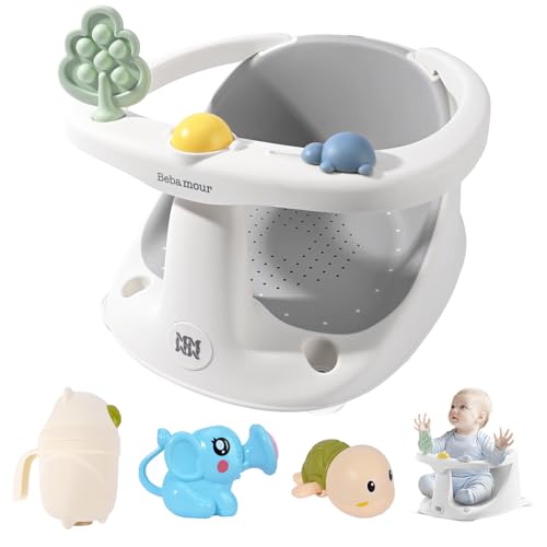 Bebamour Baby Bath Seat 6 Months+ Child Bath Tub Non-Slip Baby Bath Chair with Toys