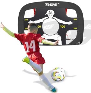 ezmove Black Football Goal Mini Pop Up Football Net Goals for Kids Garden Training Equipment Boys Gifts