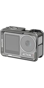 NEEWER Action 4 Action 3 Camera Cage, Metal Protective Video Rig for Osmo Action 4 3 Compatible w...