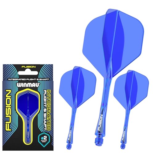 WINMAU Fusion Intergrated Dart Flight and Shaft System - 1 set per pack (3 flights and shafts in total)