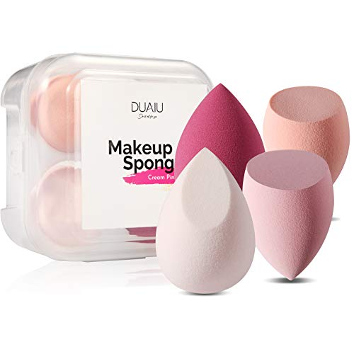 DUAIU 4 Pack Beauty Blender Foundation Sponges Set 4 Color