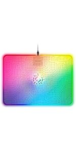ENHANCE Gaming Voltaic 2 Gaming Mouse Pad - Hard Mouse Pad with Low Surface Friction, 7 LED Color...