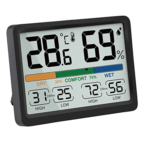 Humidity and Temperature Monitor - AIMILAR Digital Indoor Thermometer with High Low History