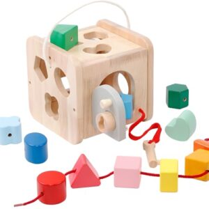 Fullware Wooden Shape Sorter for 1 Year Old