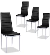 COSTWAY Dining Chair Set of 2, Upholstered Fabric Kitchen Chairs with Backrest, Metal Legs & Adju...
