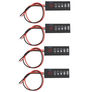 OTOTEC 4PCS Li-ion Battery Capacity Voltage Meter Tester 1S 3.7V 15mA Line Length 14.5cm 40x15x2.7mm Lithium Battery Capacity Indicator Module