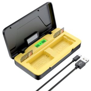 ENEGON NP-FW50 Dual Battery Storage Charger for Sony Alpha Camera A6400 ZV-E10 A6000 A6100 A6500 A6300 A7 A7II A7RII A7SII A7S A7S2 A7R A7R2 A5100 RX10 Camera