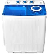 TANGZON Twin Tub Washing Machine, 8.5/6/4.5KG Portable Washer and Spin Dryer Combo with Timer Con...