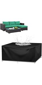 Garden Furniture Covers 80x80x20cm Patio Furniture Cover Waterproof, 420D Oxford Fabric Patio Tab...