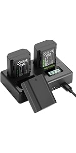NEEWER NP-FZ100 Replacement Battery and Charger Set, 3 Pack 2280mAh NP-FZ100 Battery&Triple Slot ...